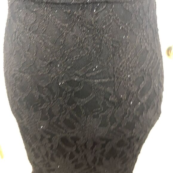 City Studio shimmering lace black dress with pearl and rhinestone strap, size 3 - Picture 7 of 11